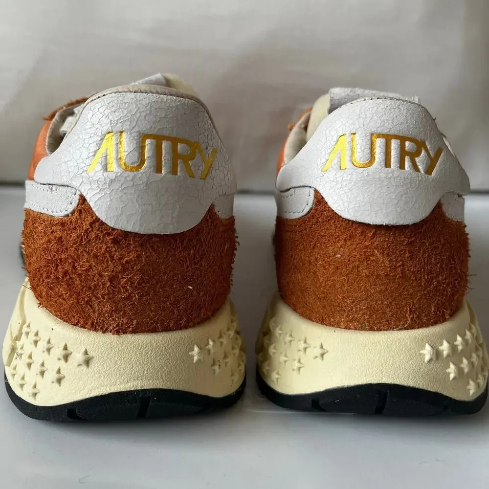 Autry NEW Reelwind Low Suede Leather Sneakers in Amberglow Orange M8/ W10